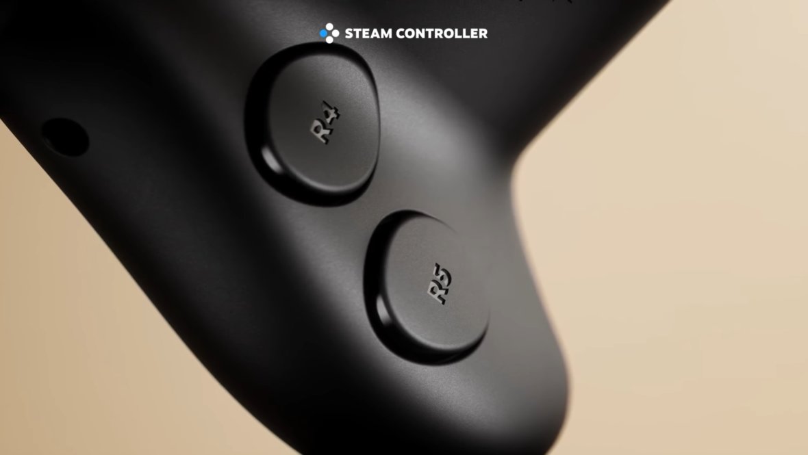 Тыльные кнопки на Steam Controller.