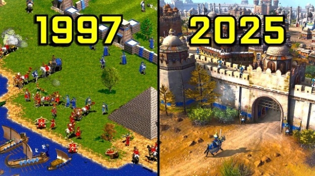 Сравнение графики в первой и четвертой частях Age of Empires.