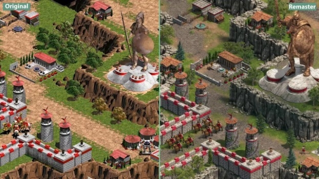 Графика оригинала и ремейка Age of Empires.