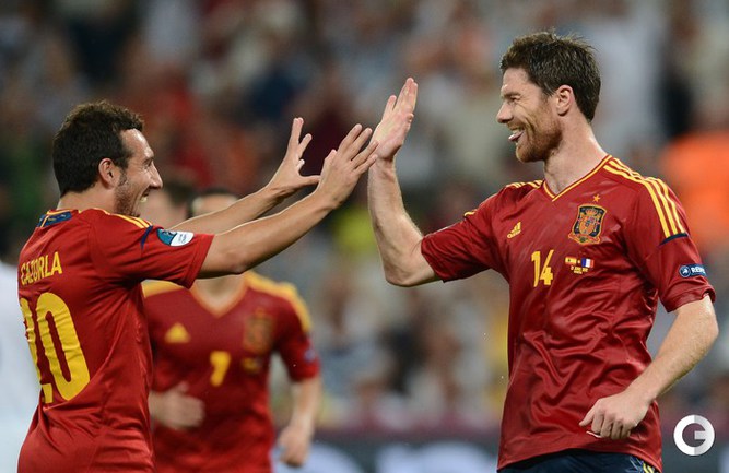 ДУБЛЬ ХАБИ АЛОНСО - ИСПАНИЯ В ПОЛУФИНАЛЕ EURO-2012