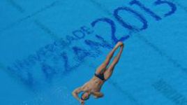 Вчера. Казань. Олимпийский чемпион Илья ЗАХАРОВ в полуфинальных соревнованиях по прыжкам в воду. Фото - Александр ВИЛЬФ/РИА Новости.