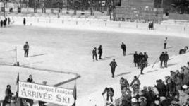 Финиш лыжной гонки на Олимпиаде в Шамони.