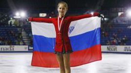 Вчера. Сент-Джон. Юлия ЛИПНИЦКАЯ после победы на Skate Canada.