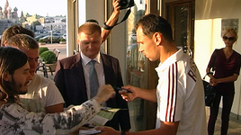 Заезд сборной России в отель перед матчами с Македонией и Ирландией