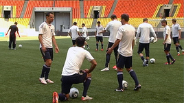 Первая тренировка сборной России перед матчем с Македонией