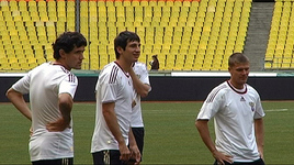 Предматчевая тренировка России накануне игры с Македонией