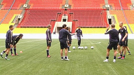 Предматчевые тренировки сборных России и Ирландии