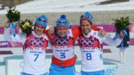 Триумфаторы марафона среди болельщиков!