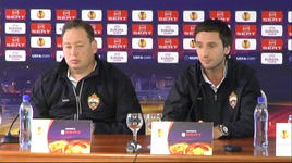 Пресс-конференция Леонида Слуцкого и Дейвидаса Шембераса перед матчем ЦСКА - ПАОК