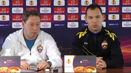 Пресс-конференция Леонида Слуцкого и Сергея Игнашевича перед матчем ЦСКА - "Порту"