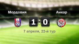 "Мордовия" - "Амкар" - 1:0
