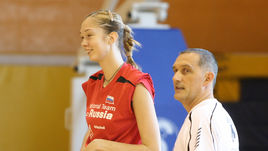 2007 год. Джованни КАПРАРА и Екатерина ГАМОВА на тренировке сборной России.