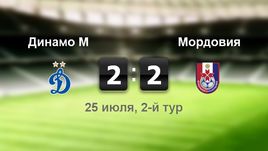 "Динамо" - "Мордовия" - 2:2