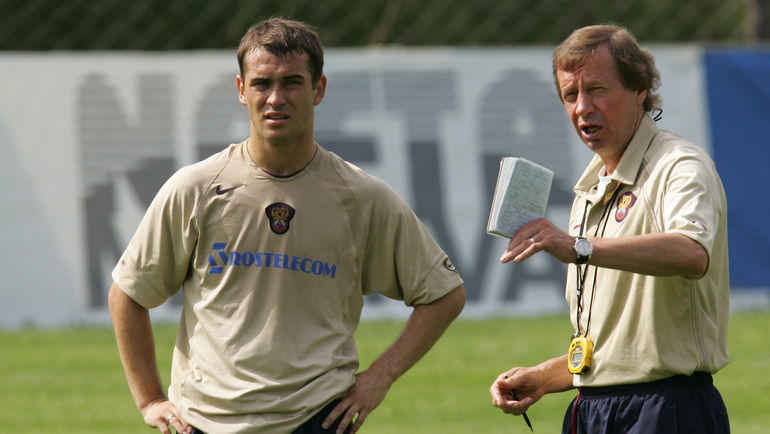 2005 год. Юрий СЕМИН и Александр КЕРЖАКОВ на тренировке сборной России. Фото Александр ВИЛЬФ