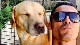 Пес испортил селфи Криштиану Роналду.  "Инстаграм" за неделю