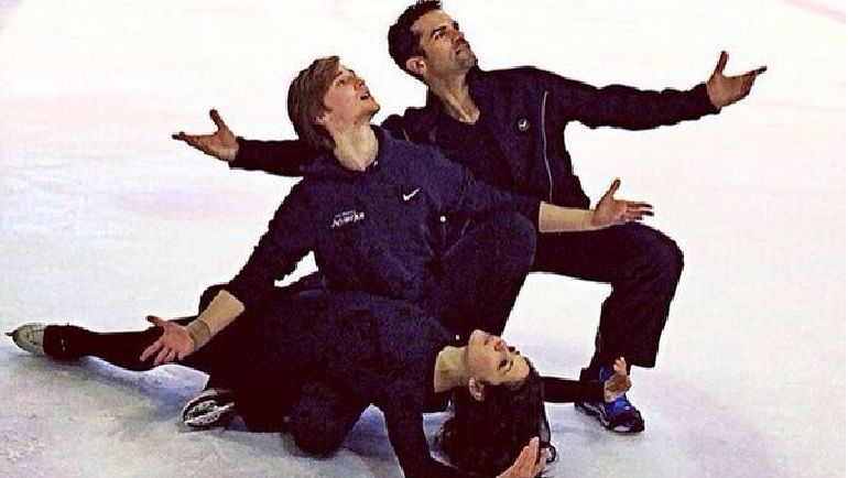 Елена ИЛЬИНЫХ, Руслан ЖИГАНШИН и постановщик Антонио НАХАРРО в работе над новой программой. Фото Фото Instagam.com