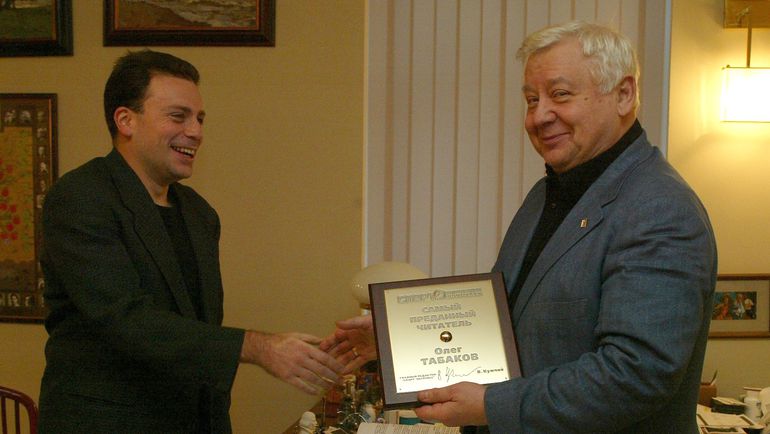 2003 год. Олег ТАБАКОВ (справа) и Игорь РАБИНЕР. Фото Алексей ИВАНОВ,