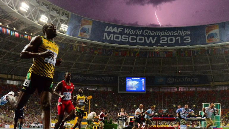 11 августа 2013 года. Москва. Усэйн БОЛТ. Фото AFP