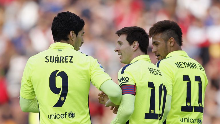 Луис СУАРЕС, Лионель МЕССИ и НЕЙМАР. Фото REUTERS