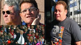 Леониду СЛУЦКОМУ (справа) после отставки Фабио КАПЕЛЛО придется совмещать, как Олег Романцев, Валерий Газзаев и Гус ХИДДИНК, и при этом выручать сборную, как Георгий ЯРЦЕВ.