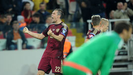 Россия - Швеция. Радость Артема ДЗЮБЫ после гола.