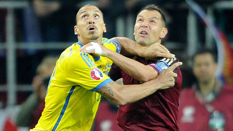 Сергей ИГНАШЕВИЧ (справа) и Златан ИБРАГИМОВИЧ. Фото Алексей ИВАНОВ,