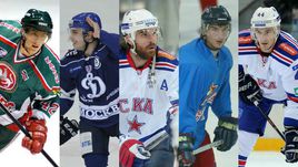 Беглецы в российском хоккее: Сергей ЗИНОВЬЕВ, Михаил АНИСИН, Алексей СЕМЕНОВ, Николай ЖЕРДЕВ и Николай БЕЛОВ.