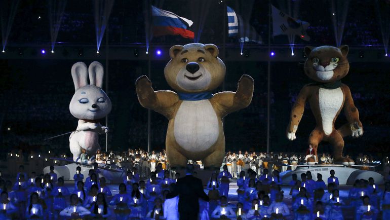 Талисманы Олимпийских игр-2014 в Сочи - Зайка, Мишка и Леопард. Фото REUTERS