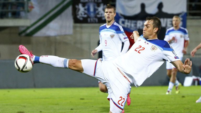 8 сентября. Вадуц. Лихтенштейн - Россия - 0:7. Артем ДЗЮБА забивает гол. Фото REUTERS