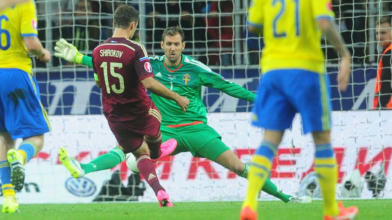 5 сентября. Москва. Тушино. Россия - Швеция - 1:0. В игре Роман ШИРОКОВ. Фото Федор УСПЕНСКИЙ,