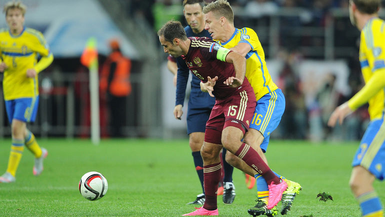 5 сентября. Москва. Тушино. Россия - Швеция - 1:0. В игре Роман ШИРОКОВ. Фото Алексей ИВАНОВ,