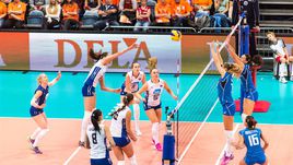 Сегодня. Роттердам. Россия - Италия - 3:1. В атаке Татьяна КОШЕЛЕВА.