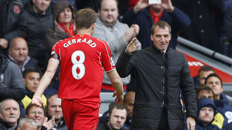 Стивен ДЖЕРРАРД и Брендан РОДЖЕРС. Фото REUTERS Стивен ДЖЕРРАРД и Брендан РОДЖЕРС. Фото REUTERS