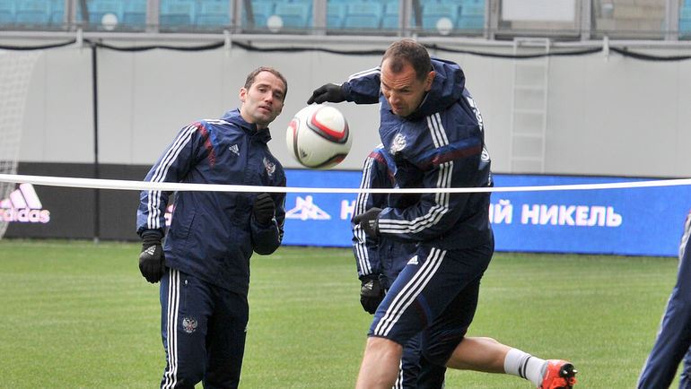 Среда. Химки. Роман ШИРОКОВ и Сергей ИГНАШЕВИЧ готовятся к Молдавии. Фото Алексей ИВАНОВ, Среда. Химки. Роман ШИРОКОВ и Сергей ИГНАШЕВИЧ готовятся к Молдавии. Фото Алексей ИВАНОВ,