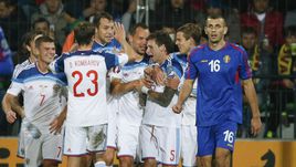 Вчера. Кишинев. Молдавия - Россия - 1:2. Команда Леонида Слуцкого сделала еще один шаг к Франции.