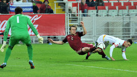 Сегодня. Москва. Россия – Черногория – 2:0. 33-я минута. Победный гол Олега КУЗЬМИНА.