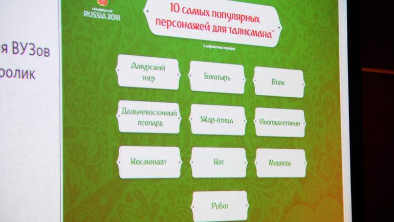 Кандидаты в талисман ЧМ-2018. Фото Федор УСПЕНСКИЙ, Кандидаты в талисман ЧМ-2018. Фото Федор УСПЕНСКИЙ,