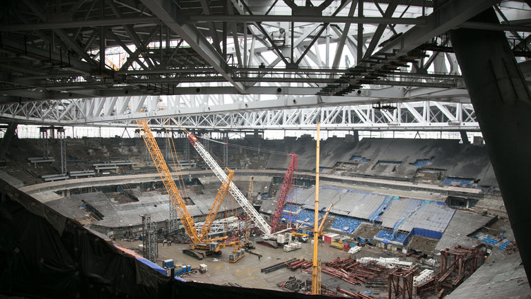 Среда. Санкт-Петербург. Так выглядит место, где скоро будет проводить домашние матчи. Фото Кристина КОРОВНИКОВА Среда. Санкт-Петербург. Так выглядит место, где скоро будет проводить домашние матчи. Фото Кристина КОРОВНИКОВА