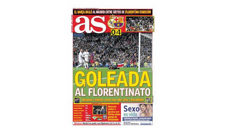 Главная страница газеты AS. Фото as.com Главная страница газеты AS. Фото as.com