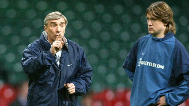 18 ноября 2003 года. Кардифф. Тренировка сборной России перед матчем с Уэльсом. Георгий ЯРЦЕВ и Вадим ЕВСЕЕВ. Фото Александр ФЕДОРОВ, 18 ноября 2003 года. Кардифф. Тренировка сборной России перед матчем с Уэльсом. Георгий ЯРЦЕВ и Вадим ЕВСЕЕВ. Фото Александр ФЕДОРОВ,