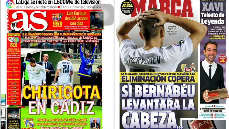 Обложки AS и Marca. Обложки AS и Marca.