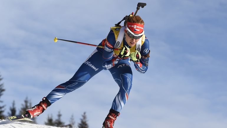 Сегодня. Хохфильцен. Габриэла СОУКАЛОВА на дистанции. Фото AFP Сегодня. Хохфильцен. Габриэла СОУКАЛОВА на дистанции. Фото AFP