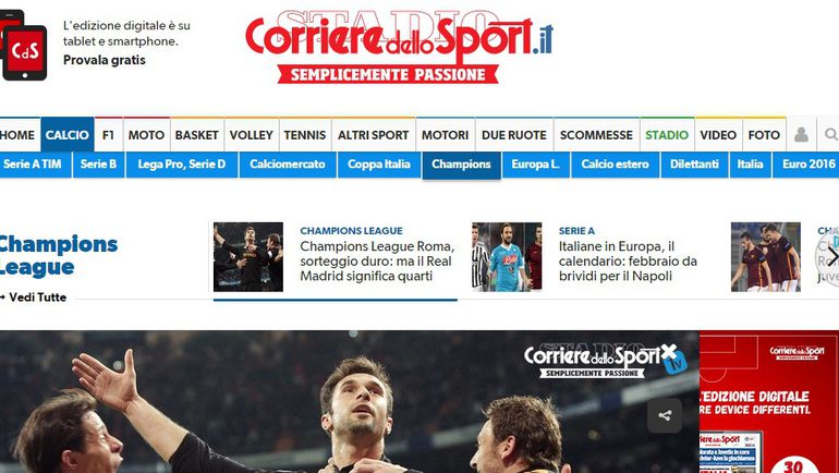 CORRIERE DELLO SPORT. CORRIERE DELLO SPORT.