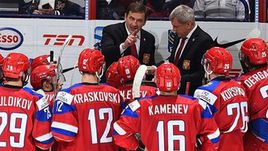 Сегодня. Хельсинки. Россия - США - 2:1. Валерий БРАГИН на скамейке сборной России.