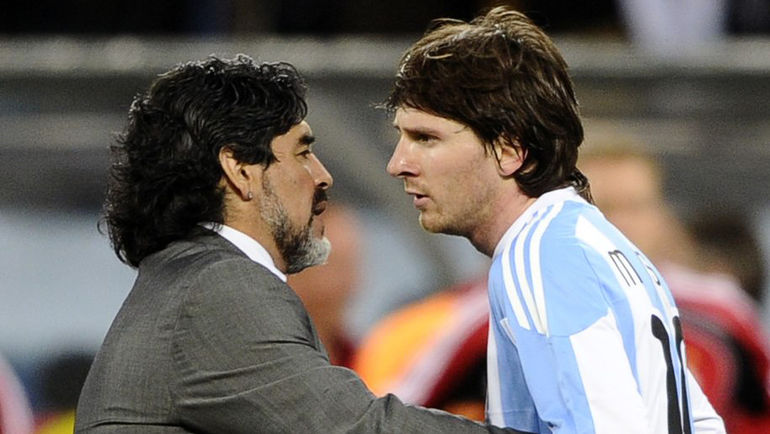 Диего МАРАДОНА и Лионель МЕССИ. Фото REUTERS Диего МАРАДОНА и Лионель МЕССИ. Фото REUTERS