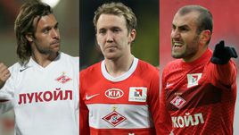 Спартаковские разочарования (слева направо): Фернандо КАВЕНАГИ, Эйден МАКГИДИ и Юра МОВСИСЯН.