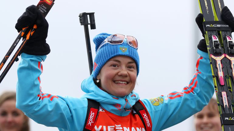 Суббота. Антерсельва. Екатерина ЮРЛОВА - золото в гонке преследования. Фото AFP Суббота. Антерсельва. Екатерина ЮРЛОВА - золото в гонке преследования. Фото AFP