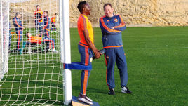 Понедельник. Кампоамор. Ахмед МУСА и Леонид СЛУЦКИЙ на тренировке ЦСКА.