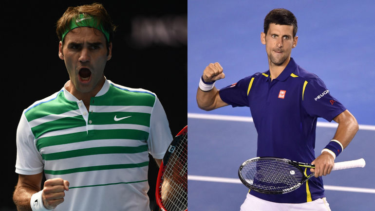 Роджер ФЕДЕРЕР (слева) и Новак ДЖОКОВИЧ. Фото AFP Роджер ФЕДЕРЕР (слева) и Новак ДЖОКОВИЧ. Фото AFP