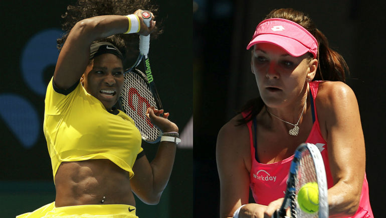 Серена УИЛЬЯМС (слева) и Агнешка РАДВАНСКА. Фото AFP Серена УИЛЬЯМС (слева) и Агнешка РАДВАНСКА. Фото AFP